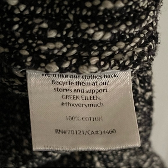 Eileen Fisher Drop Sleeve High-Lo Knit Tweed Sweater w/Slits, 100% Cotton, EUC - Picture 8 of 9